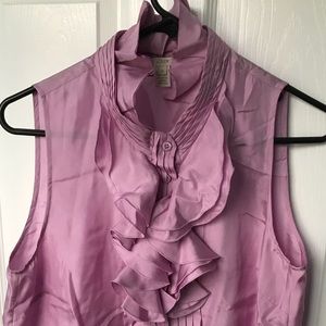 J. Crew silk Victoria ruffle blouse, orchid color